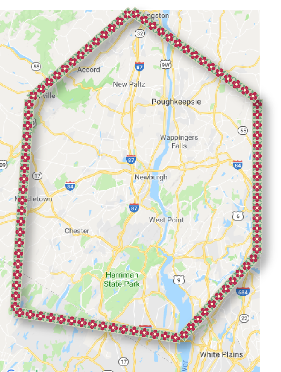 R. Brewer Landscaping service area map